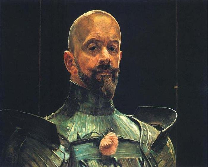 Jacek Malczewski Self-portrait in an armour.